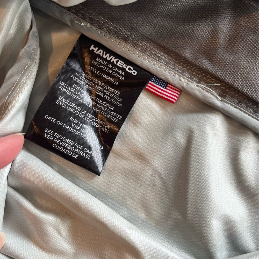 Hawke & Co. Packable Hooded Windbreaker Jacket – Gray – Men’s Large - Picture 14 of 16